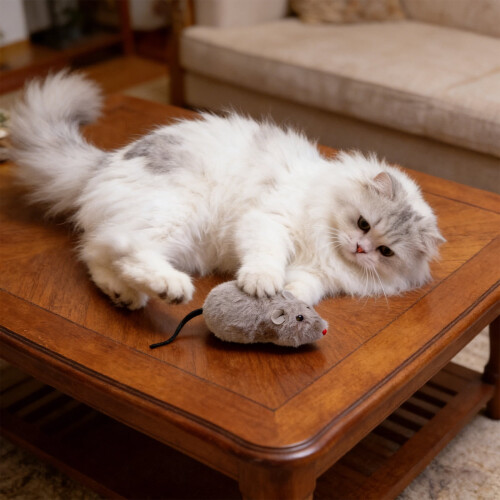 Plush Squeaky Mouse Cat Toy 5.11 inch 2