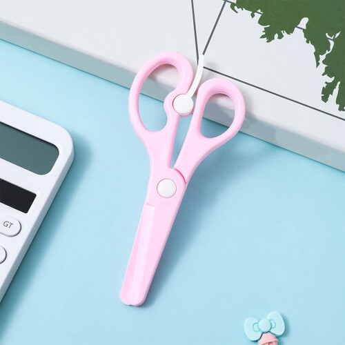 Ciseaux de sécurité roses pour loisirs créatifs, 13,5 cm, à ressort