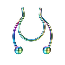 Nose Rings 1 Pcs Nose Rings Hoop 18 Gauge Non Piercing Stainless Steel Clip On Septum Clicker Nose Hoop Ring Piercings Jewelry for Women Men