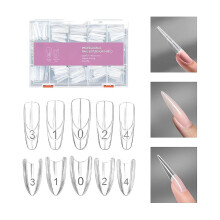 Moules à ongles doubles transparents réutilisables en forme de cercueil, 240 pièces, pour la pose d'ongles en gel et la mise en forme en salon.