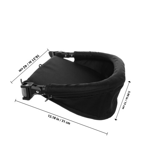 Baby Stroller Pedal Black Cloth Extended Leg Support 1Pcs 1