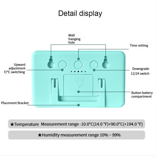 Simple clock, light and thin, temperature and humidity electronic clock, convenient clock 2