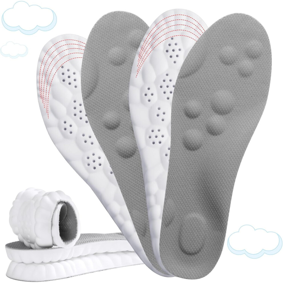 Black Qianjia 2 Pairs 4D Cloud-Like Comfort Insoles For Men Â Memory Foam, Trim-To-Fit, Arch Support, Foot Pain & Fatigue Relief (Us M 7.5Â10.5)