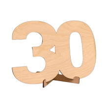 Centre de table chiffre 18 en bois, panneau chiffre autoportant en MDF brut pour décoration d'anniversaire ou d'anniversaire de mariage