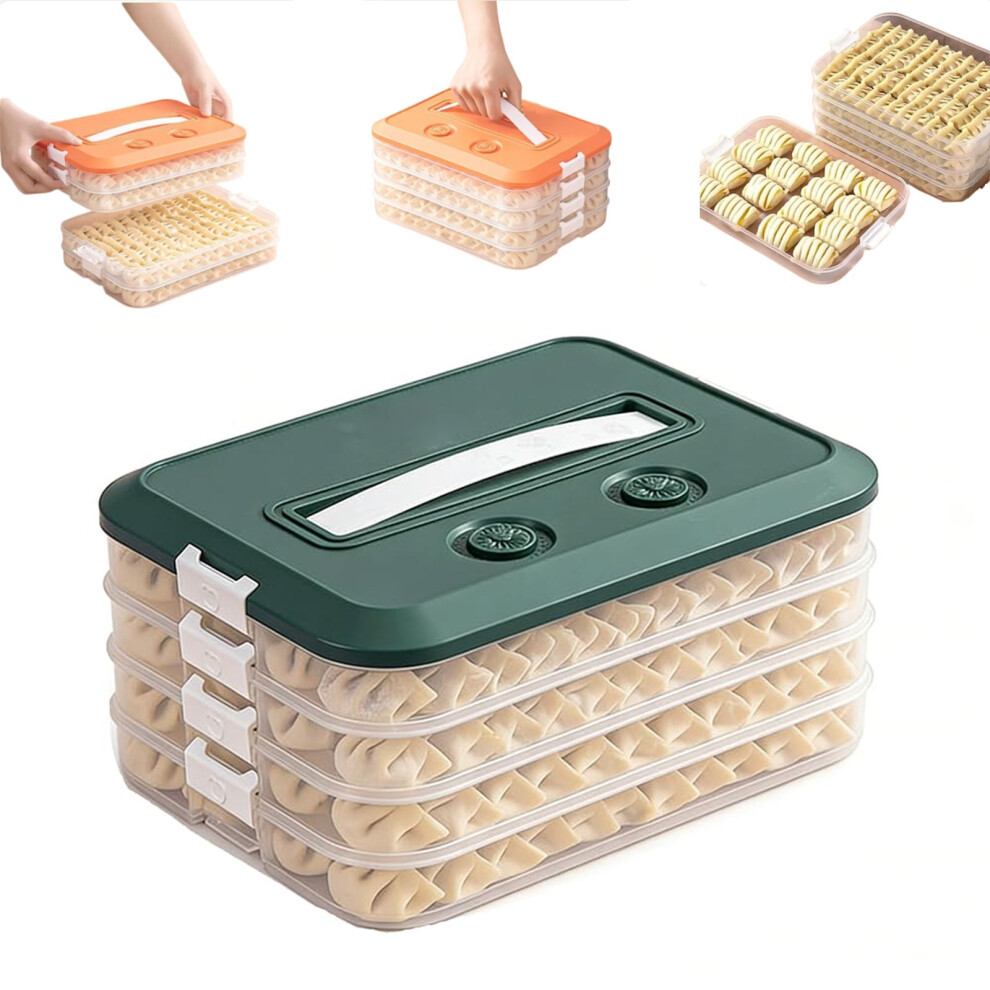 Dumpling Container for Freezer, 3/4-Layer Stackable, PP