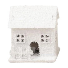 Snow-Covered Christmas Cottage with LED Light Decor, Xmas Decorations, Holiday Village Tabletop Night Light for Winter Display