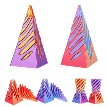 Bréagán Fidget Pirimid Dodhéanta, Cón Bíseach Priontáilte 3D, Pacáiste 2