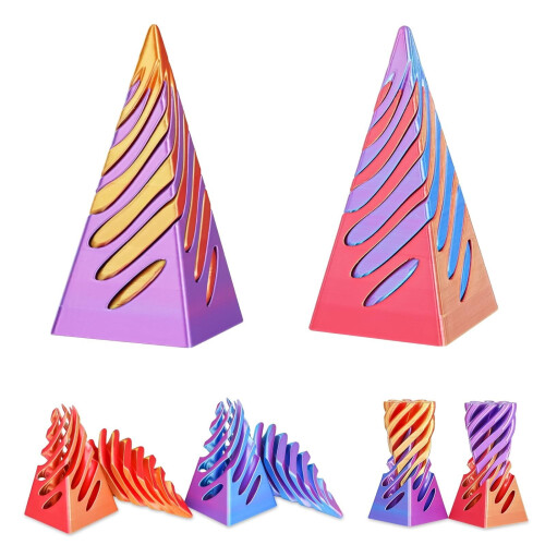 Impossible Pyramid Fidget-leksak 3D-tryckt spiralkon 2-pack