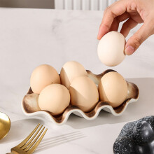 Bandeja de cerámica para huevos y salsas – Plato de cocina dividido multiusos, cocido a alta temperatura, seguro, duradero y fácil de limpiar