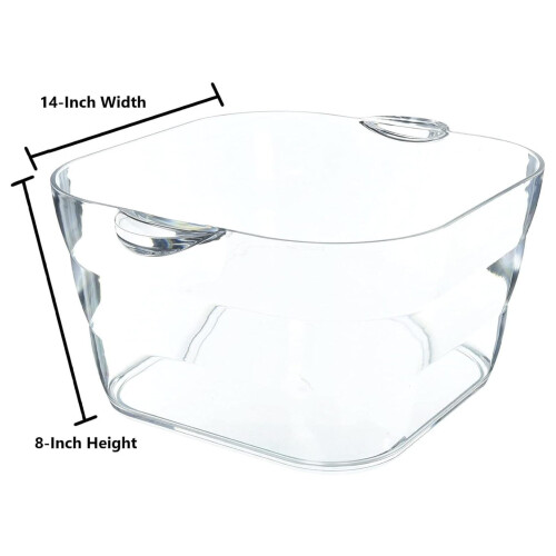 Balde quadrado transparente para bebidas de 17,75 litros 2