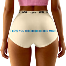 Valentinstag-Bikinihöschen mit Blumenmuster für Damen – Weiche, dehnbare und atmungsaktive Hipster-Slips, Beige, alltagstauglich