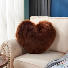 Valentine's Day Fluffy Heart Pillow, Pink Fur Decorative Pillow for Bed & Sofa – Cute Accent Pillow, Compatible with Romantic Bedroom & Living Room