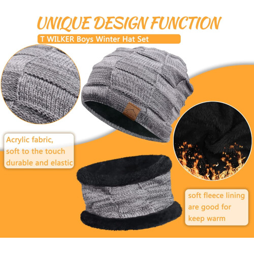 Set di 3 pezzi per bambini: cappello invernale, sciarpa scaldacollo e guanti touchscreen. 2