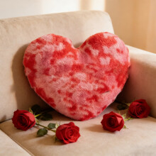 AuroraX Personalized Heart-Shaped Pink Throw Pillow – Valentine's Day Sofa/Bedroom Decor Gift for Women & Mom