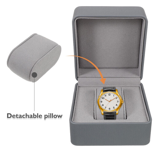 Horlogehouder/opbergorganizer grijs PU-microvezel 1 set 2