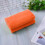Orange flannel blanket 50x70 cm soft lightweight solid color 7