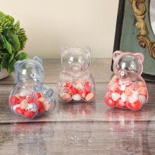 12 Pack Bear Shaped Plastic Containers with Lids for Storage and Organization Multi Purpose Empty Boxes Bulk Set