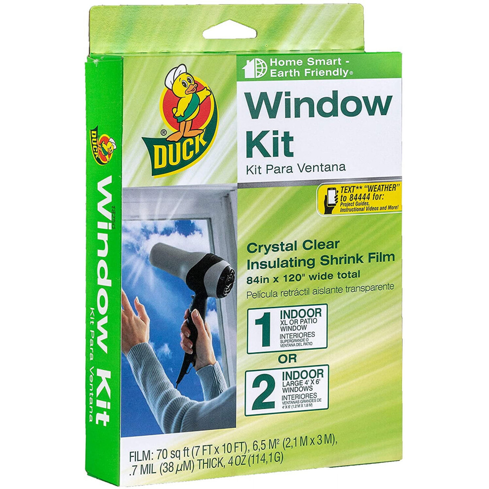 286218 Extra Large Patio Door Shrink Film Window Insulation Kit, 1, Crystal Clear 9329345175299