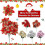 Διακόσμηση λουλουδιών Poinsettia για χριστουγεννιάτικο δέντρο, τεχνητοί θάμνοι με 7