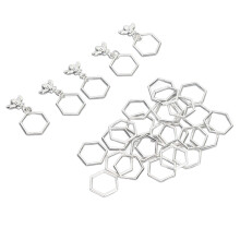 30 Stück Silver Zinc Alloy Metall Hex Garnnadel-Marktierer für Bastelarbeiten