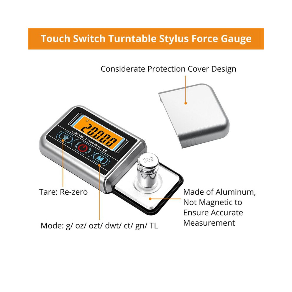 5X Jewelry Scale 100Gx0.005g Precise Turntable Stylus Force Digital Dynamometer Tracking Gauge 6033402100416