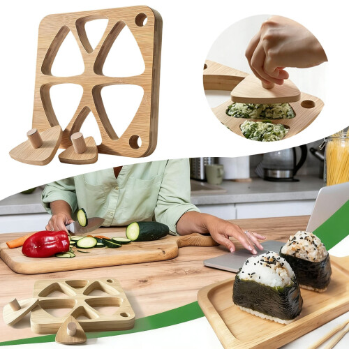 Bambus-Onigiri-Formenset mit Pressplatte