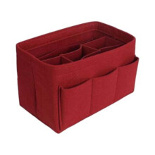 Aufbewahrungsboxen – Textil-Taschenorganizer-Einsatztasche mit Reißverschluss und 14 Fächern, kompatibel mit Tragetaschen/Handtaschen (Rot)