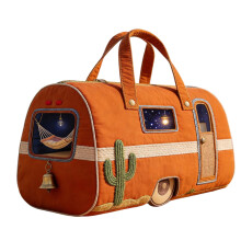 Prešívaná cestovná taška Hippie Van - 45x23x23 cm, veľká víkendová taška s rúčkami, bohémska cestovná taška do posilňovne, na jogu,