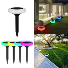 Lampe solaire LED de jardin - Éclairage d'escalier extérieur 5 W à couleurs changeantes avec allumage/extinction automatique, étanchéité IP65,