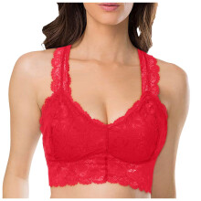 Lace Bra for Women,Bra Women Plus Size Lace Back Wrap V Neck Push Up for Supportive Fit,Sports Bras for Women,Z01 Red,3XL