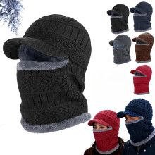 Zimná čiapka Fullguard s plným krytím a maskou a klapkami na uši pre mužov, sada outdoorovej flísovej čiapky, červená