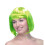 Neon groene bobpruik met rechte pony, 30 cm 1