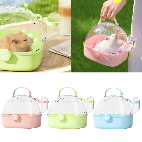 Gabbia portatile per criceti con coperchio trasparente – Plastica, 18,4x17 1