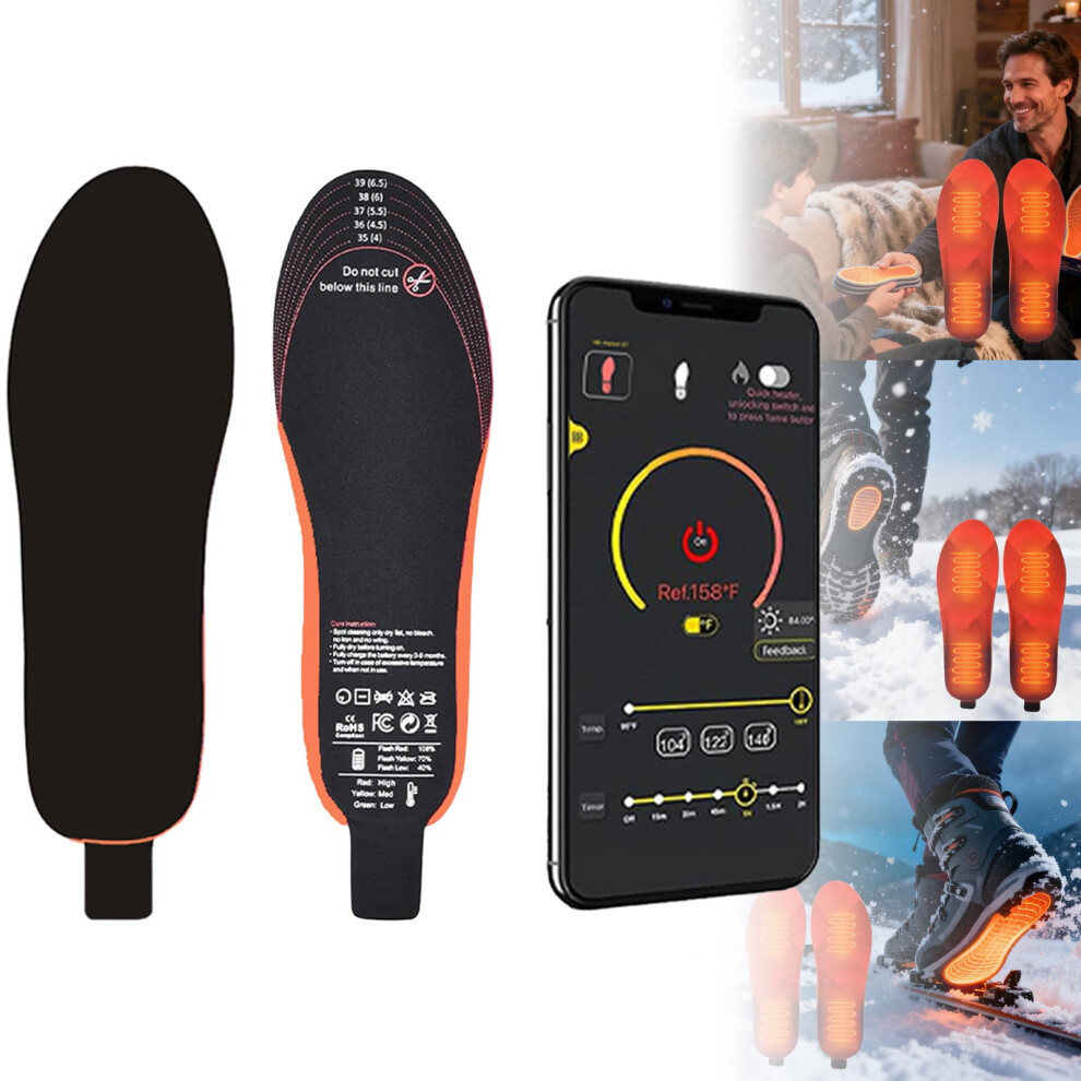 Heated Insoles App-Controlled 3 Heat Levels Rechargeable