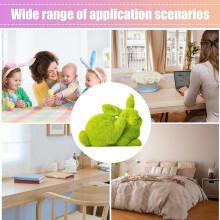 Pluche konijntjes, groene konijntjes, paasdecoratie voor de lente, paasdecoratie voor op tafel, ideaal voor een landelijke paasstijl in huis en op