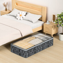 Opbergtas voor onder het bed met transparant deksel, gemaakt van non-woven stof, grote capaciteit, stofvrije organizer voor dekbedden, kleding en