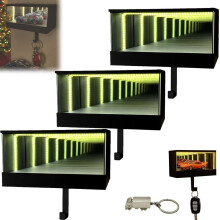 Infinity Garage Key Holder with LED Lights & Mirror – 3PC Wall Mount for Car Enthusiasts, Compatible with All Keys