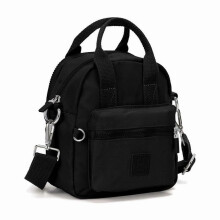 Dámske malé crossbody kabelky, vodotesné nylonové cestovné tašky cez rameno, malý batoh (čierny)