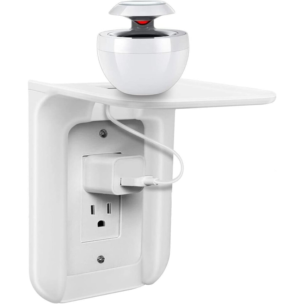 Wall-Mounted Outlet Shelf With Cord Storage & Bulky Plug Room Â Compatible With Bathroom/Kitchen 9313598080455