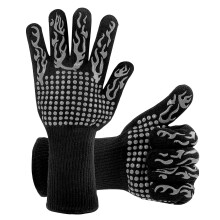 Gants de barbecue résistants à la chaleur, gants de cuisine haute température avec poignée en silicone antidérapante, idéaux pour griller,