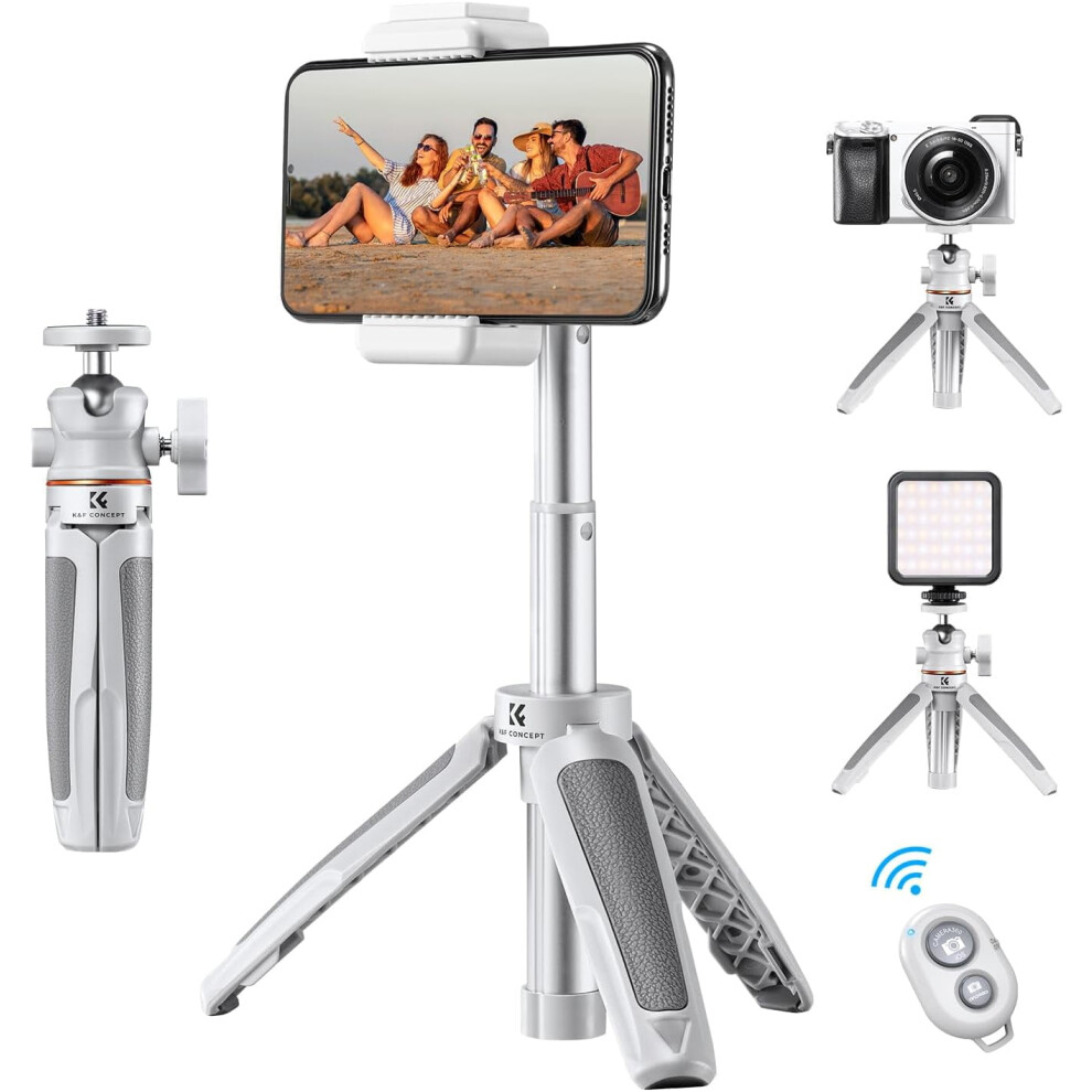 Selfie Stick Tripod With 360 Rotation, Ball Head & Cold Shoe Mount, Wireless Remote Phone Holder Â White 9313598083623