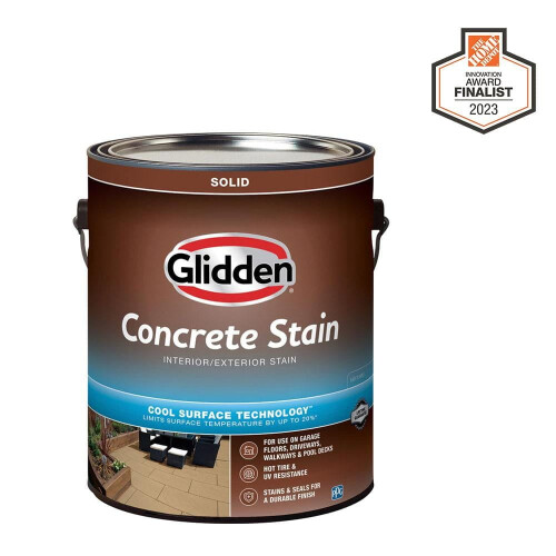 1 gal. White/Base 1-Interior/Exterior Solid Concrete Stain with Cool Surface Technology