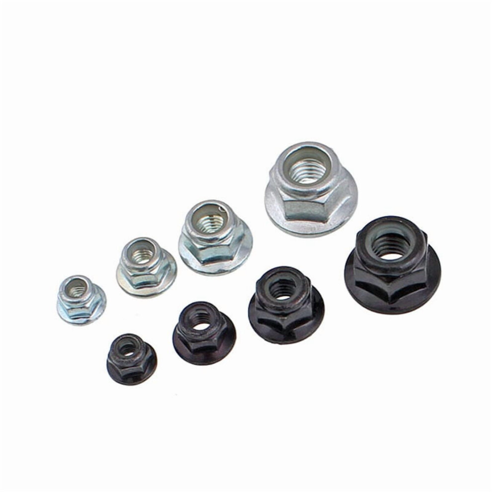 20Pcs Hex Flange Nut M3 M4 M5 M6 M8 Black Zinc / Nickel Plated Serrated Nuts Fastener 9479868601567