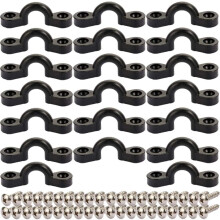 Kayak Pad Eye Kit, 10PCS Nylon Bungee Deck Loops Tie Down Pad Eye with 20 Screws for Boat Kayak Deck Rigging Kit