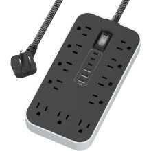 Przedłużacz z 11 gniazdami AC i 6 portami USB 5 stóp