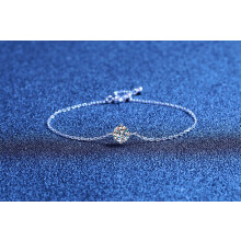 Pulsera de plata de ley 925 con diamantes cultivados en laboratorio y cuatro puntas