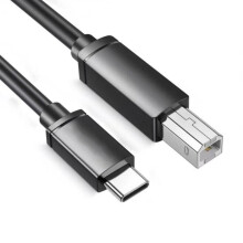 Cabo de impressora USB tipo C para USB 2.0 tipo B, cabo de dados USB para porta quadrada, cabo de impressão para impressoras e scanners de