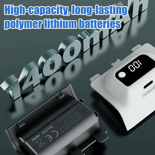 Για X box Series X/S, μπαταρία 1400mAh με ψηφιακή οθόνη, ασύρματο χειριστήριο, 2