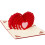 3D Love Heart Pop Up Card with Envelope 1pc 3