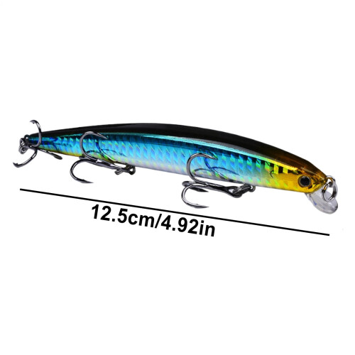 Isca artificial realista de suspensão para robalo, walleye, truta, zander e peixe-lua – compatível com água salgada e doce. 1